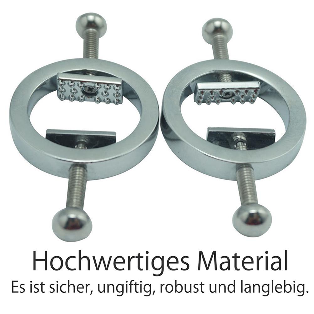 Movconly Fetish Nipple Clamps Adjustable Nipple Clamps Stainless Steel Nipple Clamps Stimulation Erotic SM Sex Toy for Women (Silver) - sextoysok