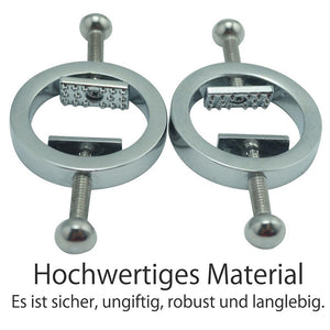 Movconly Fetish Nipple Clamps Adjustable Nipple Clamps Stainless Steel Nipple Clamps Stimulation Erotic SM Sex Toy for Women (Silver) - sextoysok