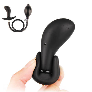 Oversized Silicone Anal Plug Inflate Butt Expandable Anal Dilator Air-filled Large Pump Dildo Sex Balls Toys For Women Men Gays (Black) - sextoysok