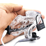 2019 New Air 1 Super Breathable Male Chastity Cage With Electric Shock Device and Multiple Locks - sextoysok