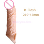 Reusable Penis Sleeve Extender Realistic Penis Condom Silicone Extension Sex Toy for Men Cock Enlarger Condom Sheath Delay - sextoysok