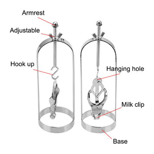 Torture Play Clamps Adjustable 1 Pair Breast massage Retention Device Metal Nipple Clips Nipple Stimulator Bondage - sextoysok