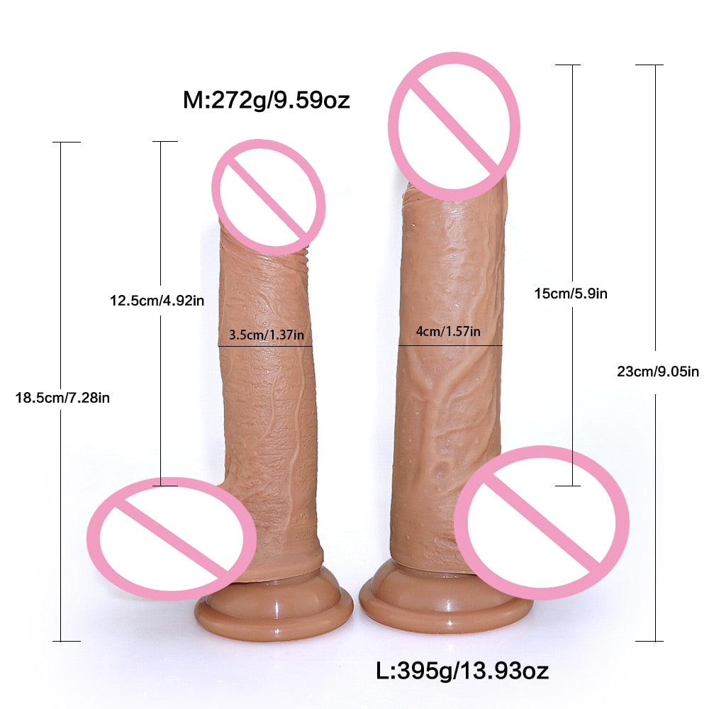 7/9in Super Realistic Big Dildo Flexible Penis Dick with Suction Cup Adult Products Female Masturbation Sex Toys for women - sextoysok