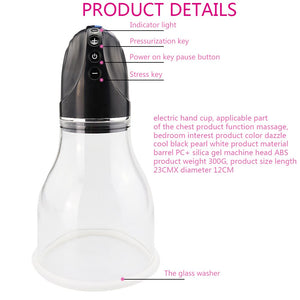 Breast Enlargement Pump Vacuum Suction Cup Electric Vibrator Strong Sucker Clitoris Massager Breast Enhancer Women Sex Toys - sextoysok