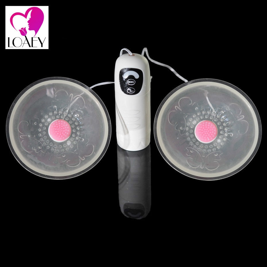 Spinning Nipple Stimulators, Vibrating breast Massager device for female masturbation, 7 stimulating patterns - sextoysok