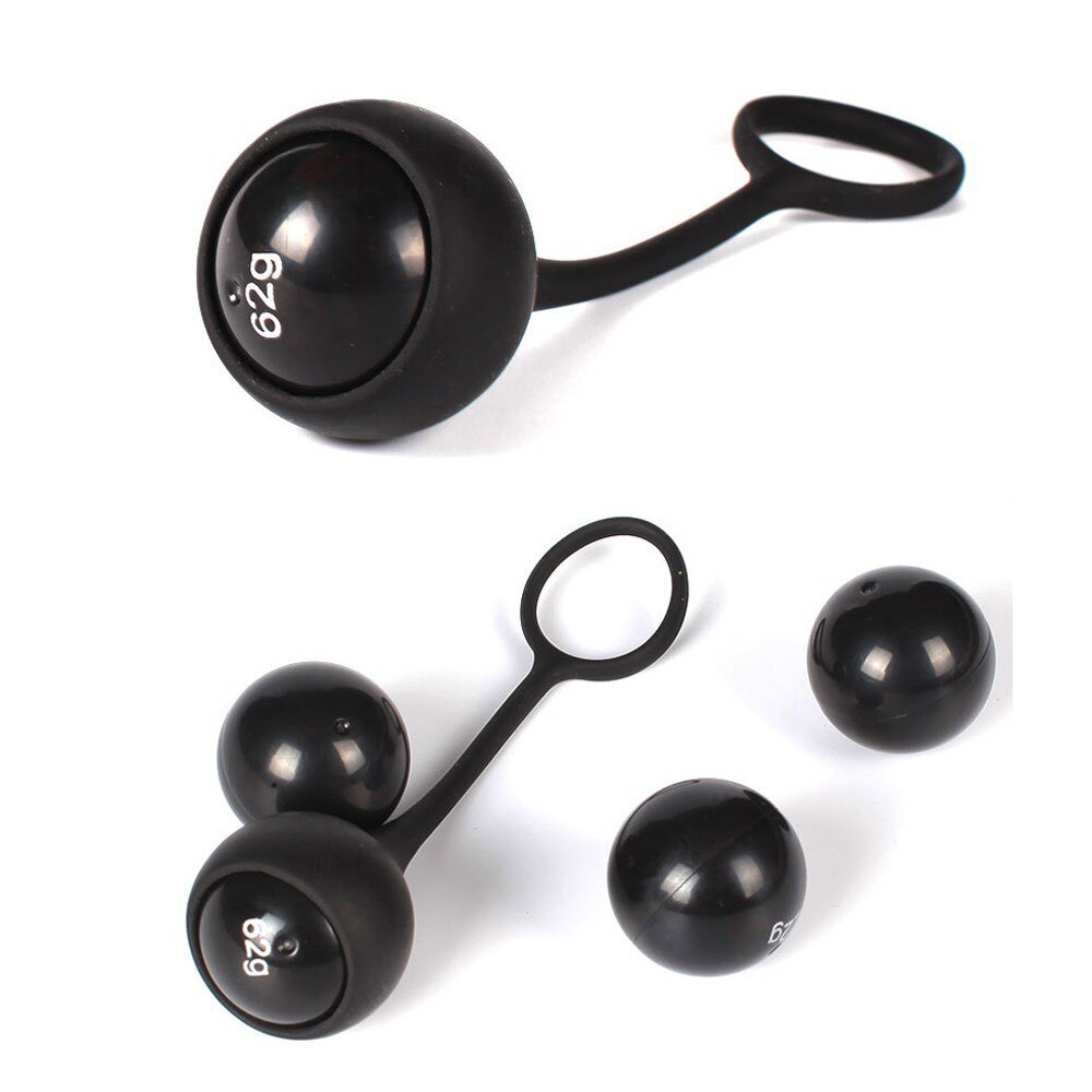 Stronger Glans Trainer Penis Extender Cock Ring 4 Ball Heavy Weight Hanger Stretcher JJ Enlargement Silicone Dumbbell For Men (Black) - sextoysok