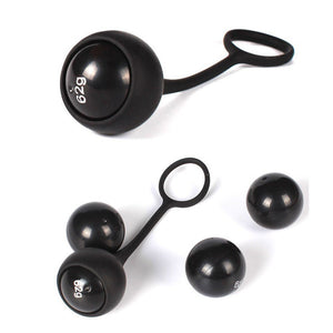 Stronger Glans Trainer Penis Extender Cock Ring 4 Ball Heavy Weight Hanger Stretcher JJ Enlargement Silicone Dumbbell For Men (Black) - sextoysok