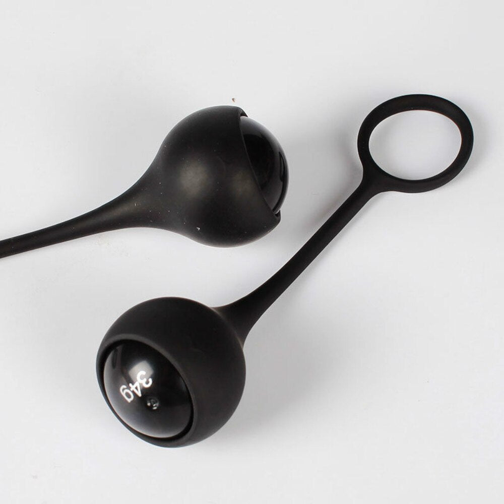 Stronger Glans Trainer Penis Extender Cock Ring 4 Ball Heavy Weight Hanger Stretcher JJ Enlargement Silicone Dumbbell For Men (Black) - sextoysok