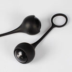 Stronger Glans Trainer Penis Extender Cock Ring 4 Ball Heavy Weight Hanger Stretcher JJ Enlargement Silicone Dumbbell For Men (Black) - sextoysok