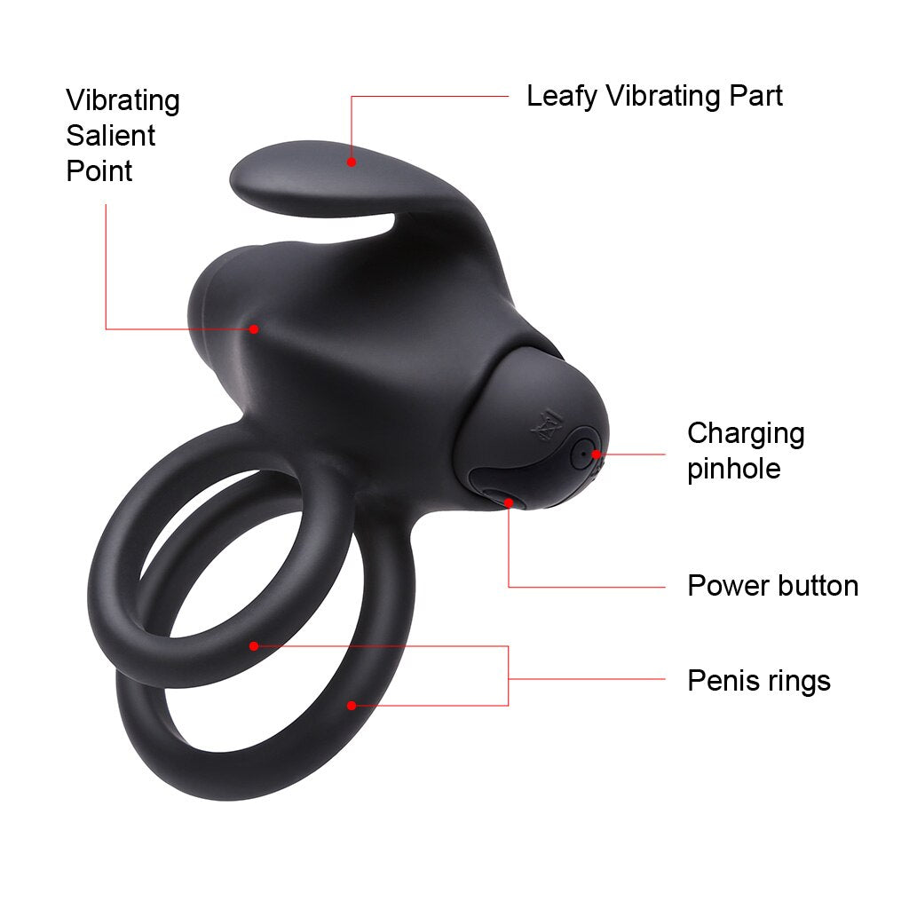 Luvkis Vibrating Silicone Cock Remote Control Rechargeable Penis whit Ring Clitoral G-Spot Vibrators Vibes Stimulators Sex Toys (Black) - sextoysok