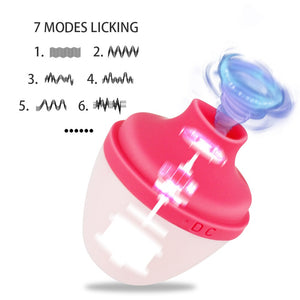 Oral Nipple Licking Vibrator Tongue Breast Enlarge Massager Clitors Stimulator Sex Toys for Women Adult Flirting Product - sextoysok