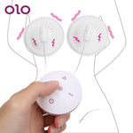 OLO 10 Modes Lick Tongue Nipple Vibrator Vibrating Breast Stimulator Massager Pump Nipple Sucker Pump Cups Sex Toys for Woman - sextoysok