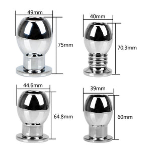 VATINE Metal Hollow Anal Plug Douche Enema Prostata Massager Sex Toys For Woman Men Gay Peep Vaginal Butt Plug Anal Dilator - sextoysok
