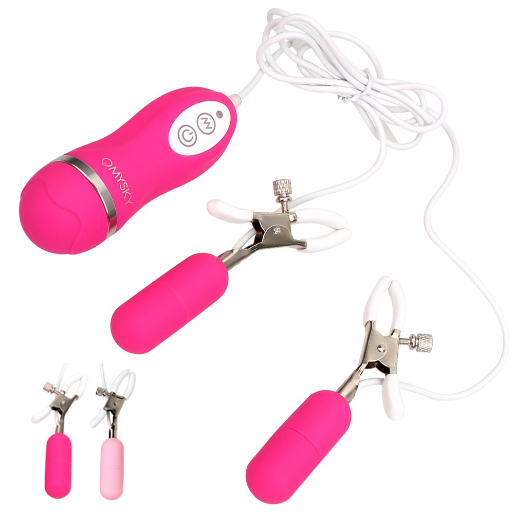 IKOKY Vibrating Nipple Clamps Nipple Vibrator 10 Frequency Silicone Breast Massage Nipple Stimulation Sex Toys for Women - sextoysok