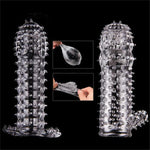 Afrodisiac TPE Penis Sleeve Delay Time Crystal Cock Rings Reusable Condom Penis Extension Penis Rings Adult Sex Toys for Men - sextoysok