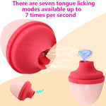 IKOKY Tongue Vibrator Oral Licking Clitoris Stimulation Creative Apple Nipple Vagina Massager Sex Toys for Women 7 Speed - sextoysok