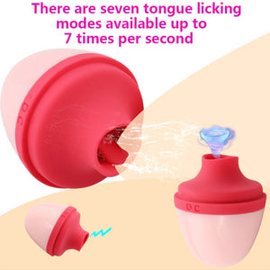 IKOKY Tongue Vibrator Oral Licking Clitoris Stimulation Creative Apple Nipple Vagina Massager Sex Toys for Women 7 Speed - sextoysok