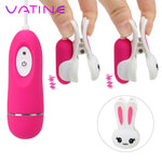VATINE Breast Massage Nipple Clip 10 Speeds Clitoris Clip Clitoral Stimulation Vibrator Sex Toys for Women - sextoysok