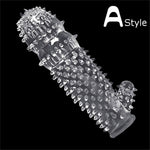 Afrodisiac TPE Penis Sleeve Delay Time Crystal Cock Rings Reusable Condom Penis Extension Penis Rings Adult Sex Toys for Men - sextoysok
