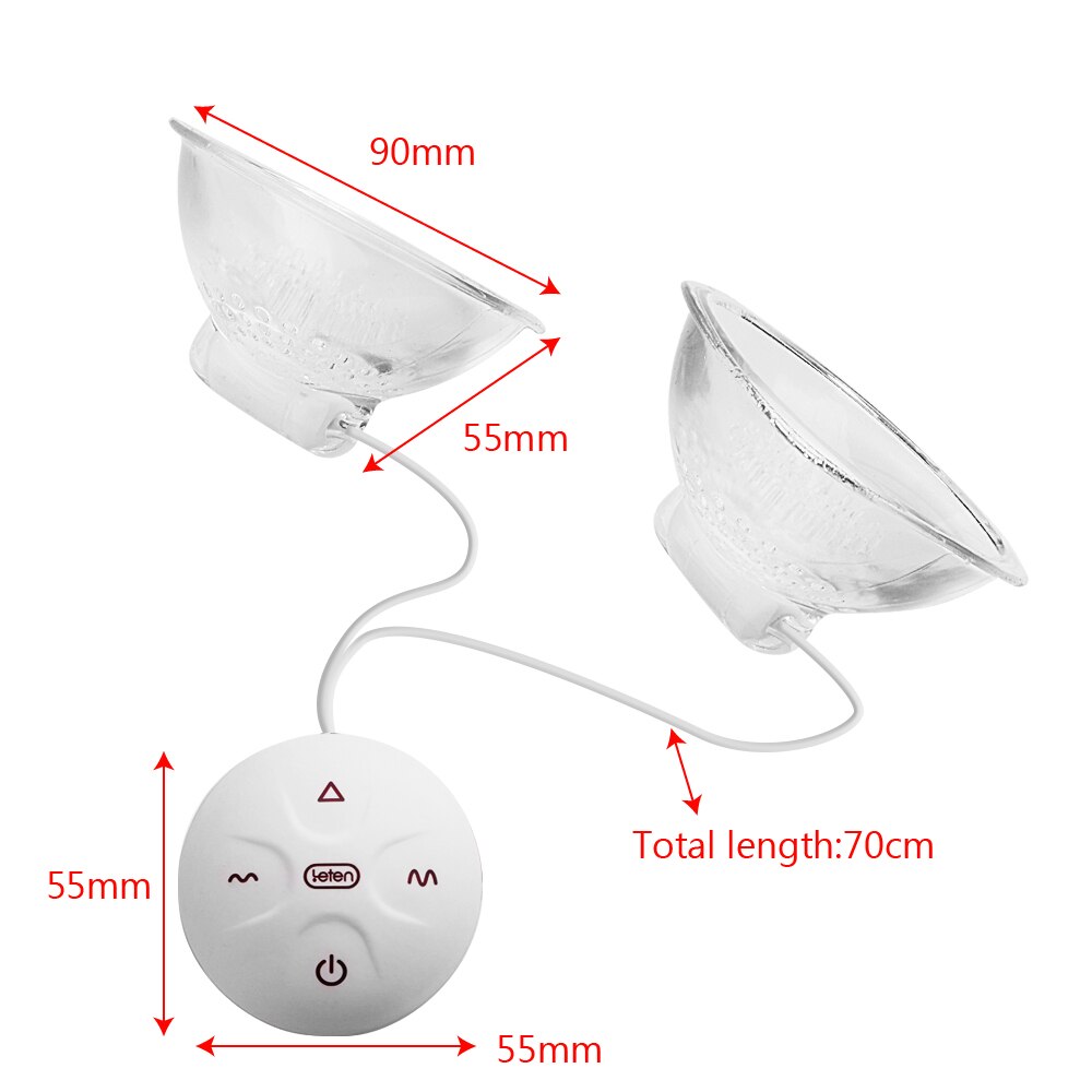 OLO Nipple Vibrator Vibrating Breast Stimulator Massager Pump Nipple Sucker Pump Cups 10 Modes Lick Tongue Sex Toys for Woman - sextoysok