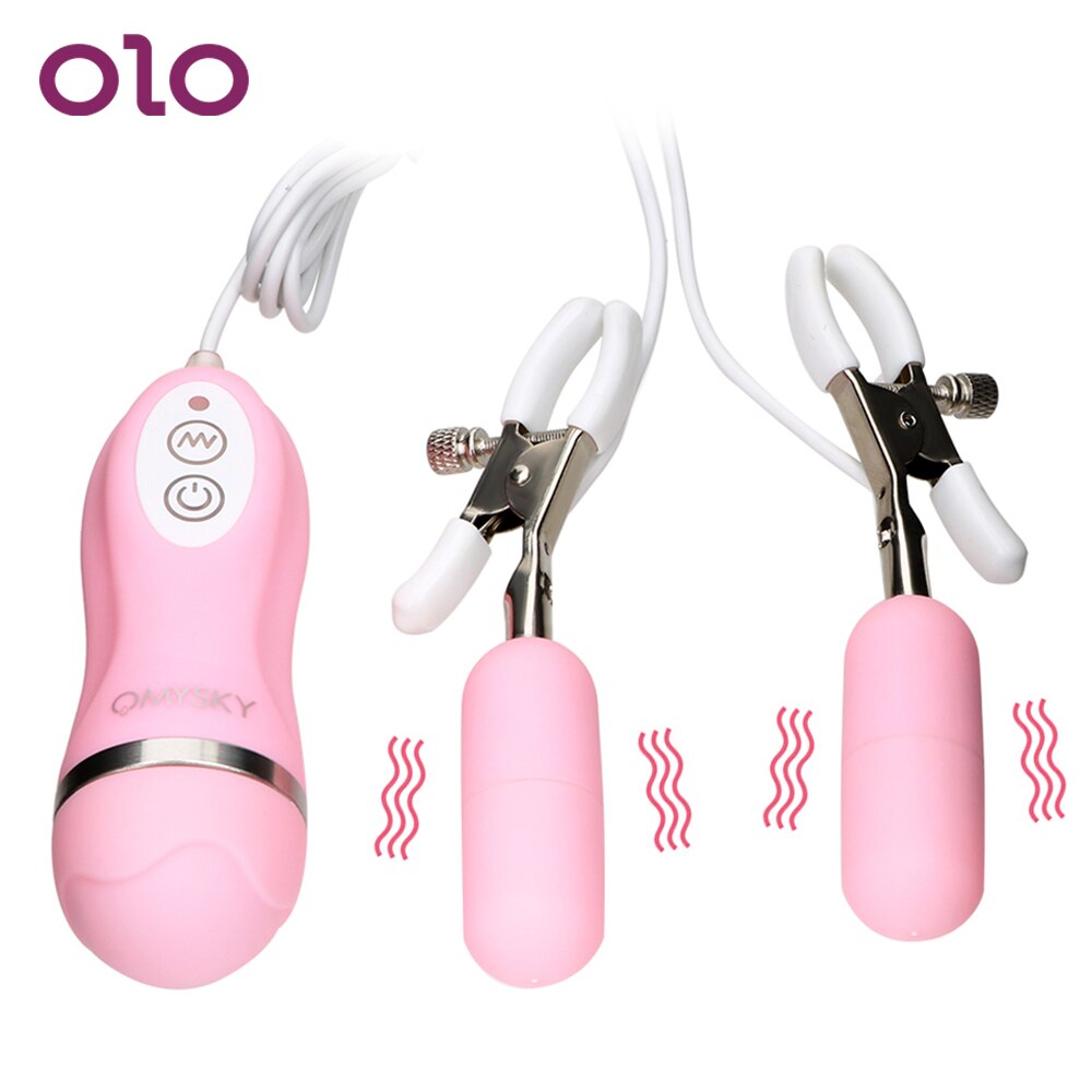IKOKY Vibrating Nipple Clamps Nipple Vibrator 10 Frequency Silicone Breast Massage Nipple Stimulation Sex Toys for Women - sextoysok