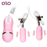 IKOKY Vibrating Nipple Clamps Nipple Vibrator 10 Frequency Silicone Breast Massage Nipple Stimulation Sex Toys for Women - sextoysok