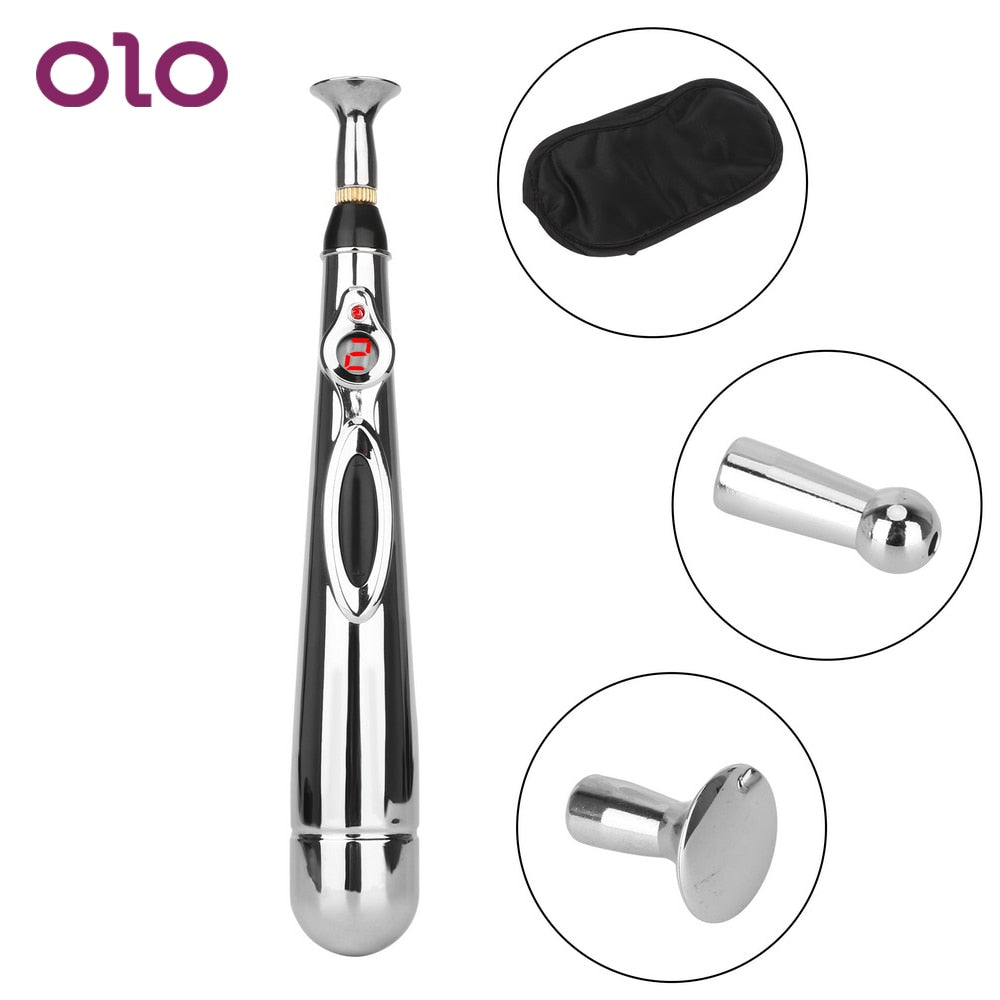 OLO Electric Shock Stick Electro Fantasy Wand Nipple Stimulator Breast Clitoris Penis Massage Sex Toys for Man Woman - sextoysok