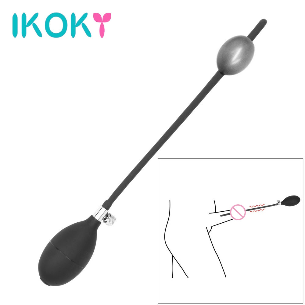 IKOKY Inflatable Penis Plug Silicone Dilators Urethral Sound Male Urethral Catheter Sex Toys For Men Gay Adult Products - sextoysok