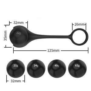 Stronger Glans Trainer Penis Extender Cock Ring 4 Ball Heavy Weight Hanger Stretcher JJ Enlargement Silicone Dumbbell For Men (Black) - sextoysok