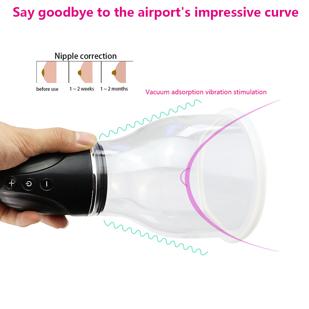 Breast Enlargement Pump Vacuum Suction Cup Electric Vibrator Strong Sucker Clitoris Massager Breast Enhancer Women Sex Toys - sextoysok