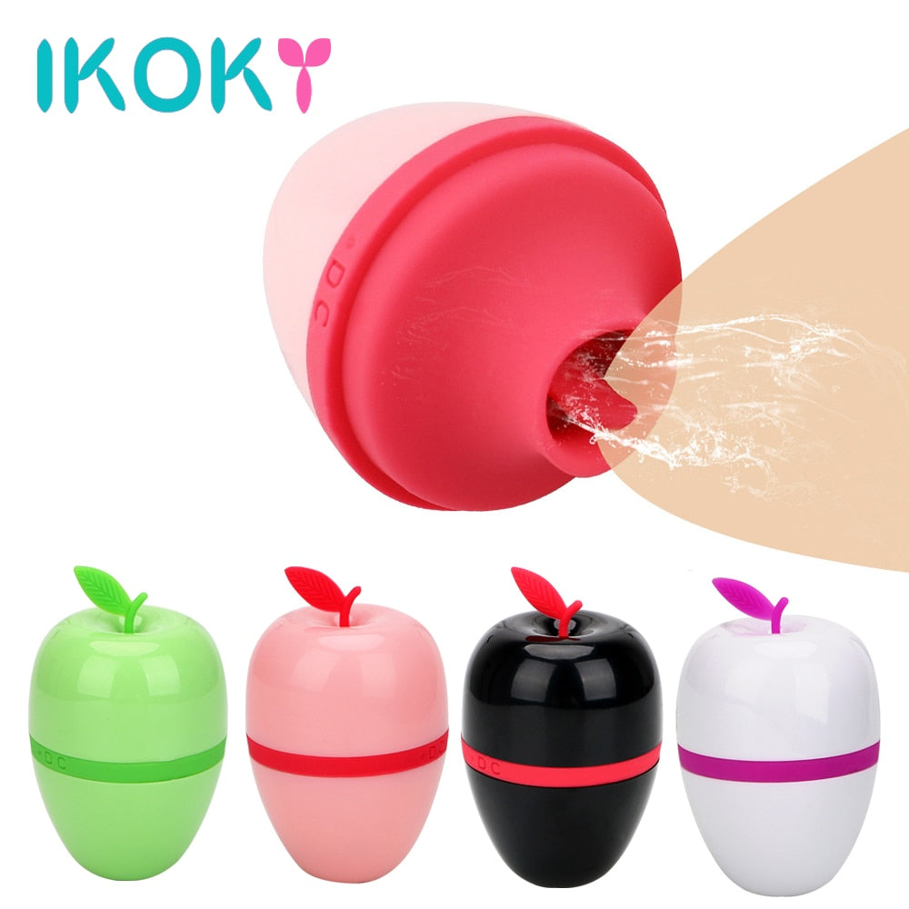 IKOKY Tongue Vibrator Oral Licking Clitoris Stimulation Creative Apple Nipple Vagina Massager Sex Toys for Women 7 Speed - sextoysok