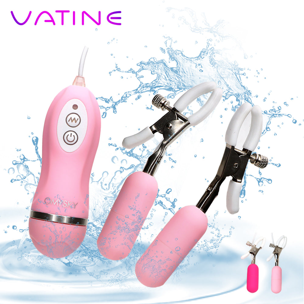 VATINE Adult Products 10 Frequency Sex Toys for Women Nipple Vibrator Vibrating Nipple Clamps Breast Massage Female Masturbation - sextoysok