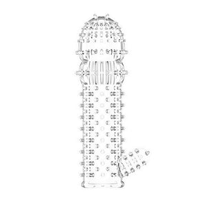 Afrodisiac TPE Penis Sleeve Delay Time Crystal Cock Rings Reusable Condom Penis Extension Penis Rings Adult Sex Toys for Men - sextoysok