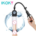 IKOKY Vacuum Pump With Pressure Gauge Penis Enlargement Penis Pump Male Masturbation Sex Toys For Men Delayed Ejaculation - sextoysok