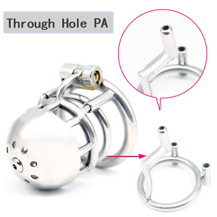 Chaste Bird New Arrival 316 Stainless Steel Male Through Hole PA Chastity Device Penis Ring Cock Cage Adult Sex Toys "Bridge"-03 - sextoysok