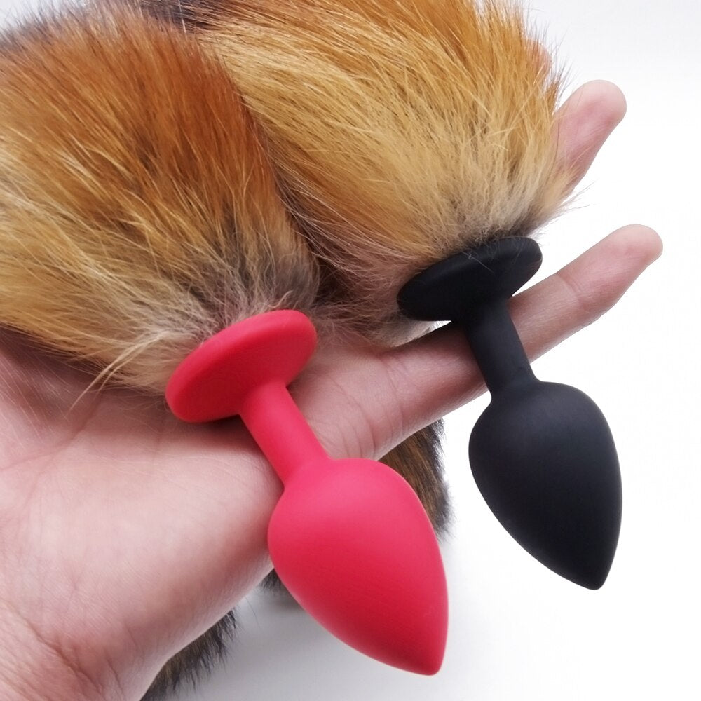 DOMI Women Anal Dildo Sex Ball Adult Games Sexy Butt Fox Tail Anal Plug Silicone Anal Sex Toys - sextoysok