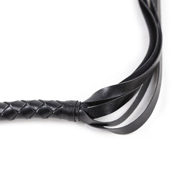 Bondage Sex Leather Whip Erotic Spanking Sex Toys Black Fetish Flogger For Woman Adult Games for Couples - sextoysok