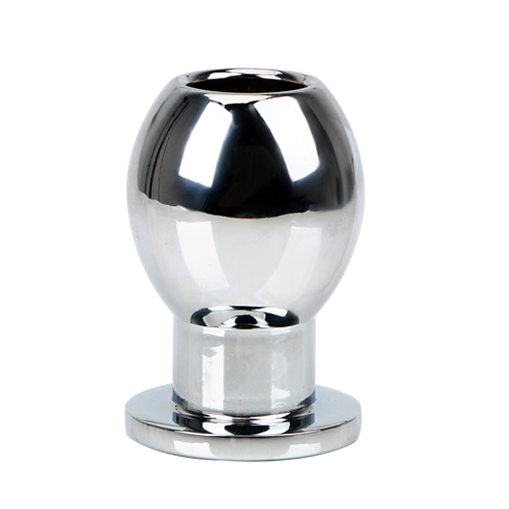 VATINE Metal Hollow Anal Plug Douche Enema Prostata Massager Sex Toys For Woman Men Gay Peep Vaginal Butt Plug Anal Dilator - sextoysok