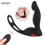 Anal Vibrator Prostate Massager Wireless Remote,Silicome Sex Toys for Men Cock Double-ring Butt Plug for Adult Masturbation - sextoysok