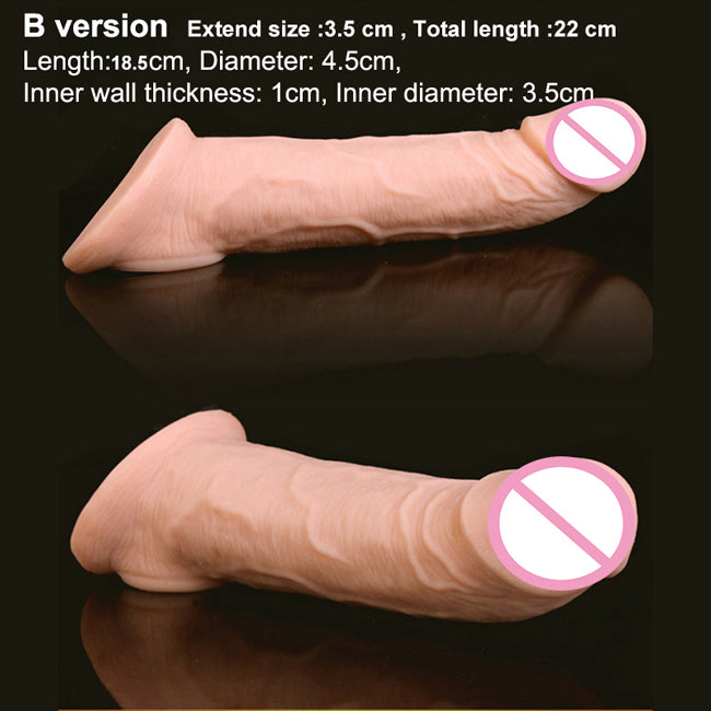 Soft Silicone Penis Extender Reusable Condoms Penis Sleeve Dick Cover Dildo Enlargement Male Cock Ring Adult Sex Toys For Men - sextoysok