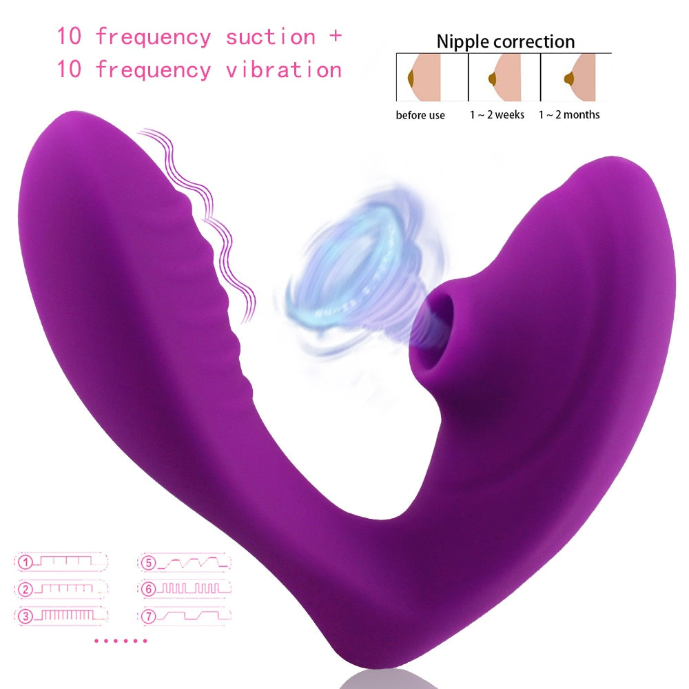 Vagina Sucking Vibrator 10 Speeds Vibrating Sucker Oral Sex Suction Clitoris Stimulator Erotic Sex Toy for Women Sexual Wellness - sextoysok