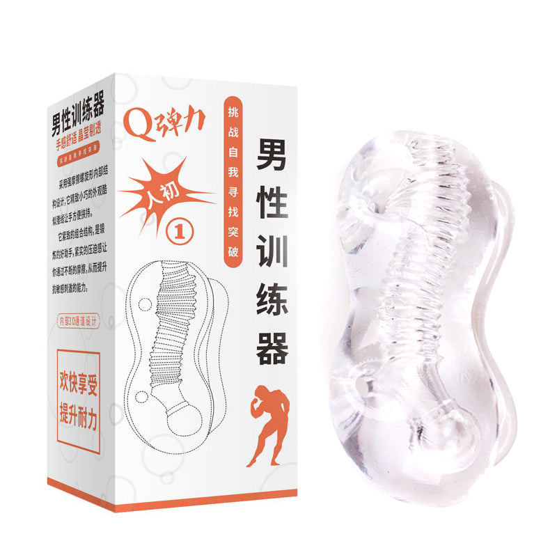 Soft Transparent Male Masturbator Delay Ejaculation Trainer Pocket Pussy Real Vagina Elastic Jelly Blowjob Cup Sex Toys for Man - sextoysok