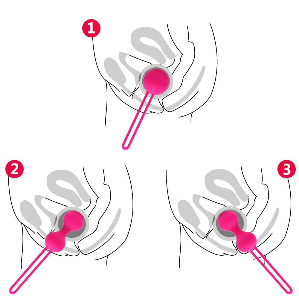 IKOKY 3Pcs/Set Vagina Tightening Silicone Kegel Ball Love Ben Wa Ball Vibrator Smart Vagina Trainer Exercise Sex Toys for Woman - sextoysok