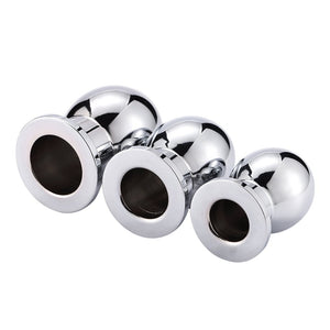 Anal Beads Enema Hollow Butt Plug Peep Vaginal Anus Stainless Steel Anal Plug Fetish BDSM Sex Toys For Men Women No Vibrator (S) - sextoysok