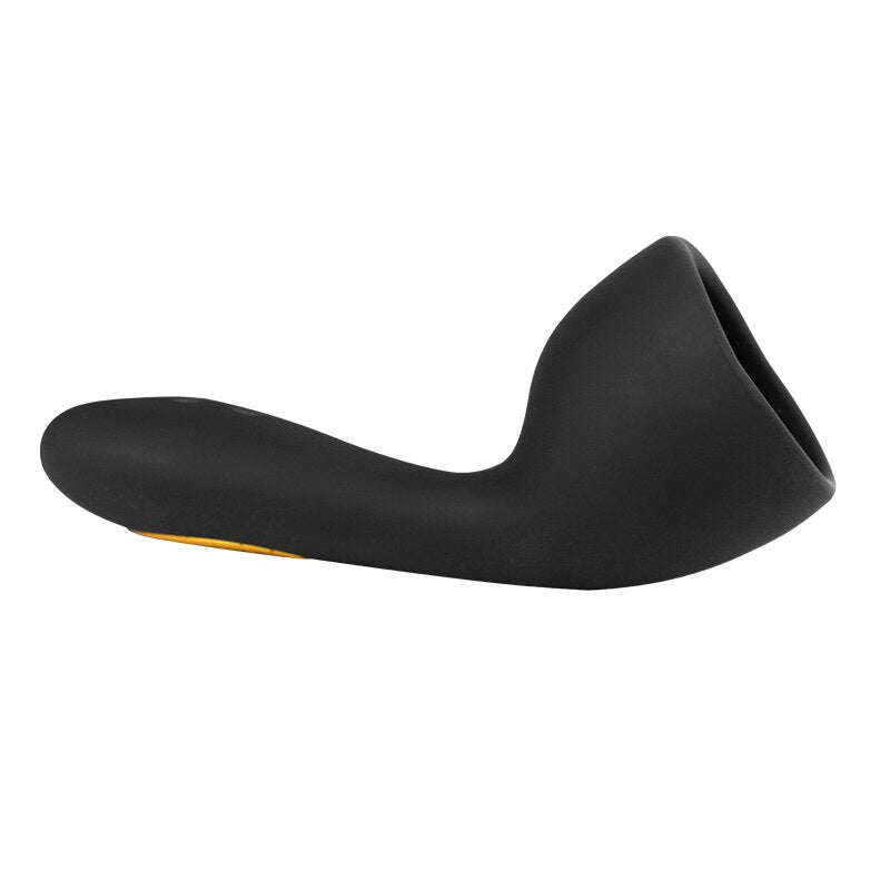 Powerful 10 Modes Tongue Licking Vibrator Glans Stimulator Nipple Clitoris Pussy Massager Oral Sex Toys Adult Masturbator (Black) - sextoysok