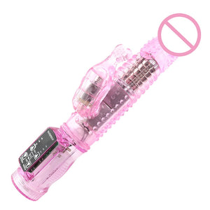 Rabbit Vibrator,Realistic Dildo Penis Vibrator Clitoris Stimulat Massager Transparent Rotating Beads Female Sex Toys For Women - sextoysok