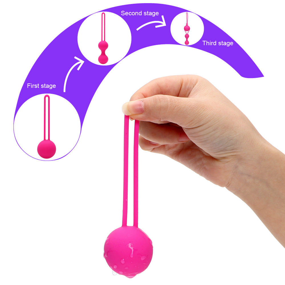 IKOKY 2Pcs/Set Silicone Kegel Ball Smart Vagina Trainer Exercise Vagina Tightening Love Ben Wa Ball Vibrator Sex Toys for Woman - sextoysok