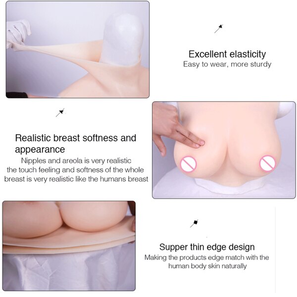 Eyung Silicone Breast Forms Realistic Fake Boobs Tits False Chest Crossdresser Transvestite Mastectomy Silicone Breast Plate - sextoysok