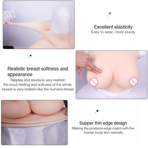 Eyung Silicone Breast Forms Realistic Fake Boobs Tits False Chest Crossdresser Transvestite Mastectomy Silicone Breast Plate - sextoysok