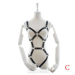 Thierry adult games PU leather Body Harness for women fetish slave bondage restraints,exposed breast chastity belt,sex products - sextoysok